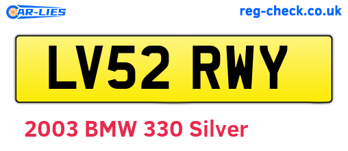 LV52RWY are the vehicle registration plates.