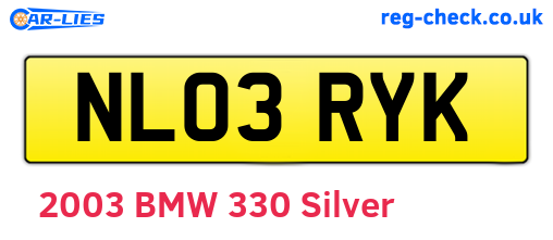 NL03RYK are the vehicle registration plates.