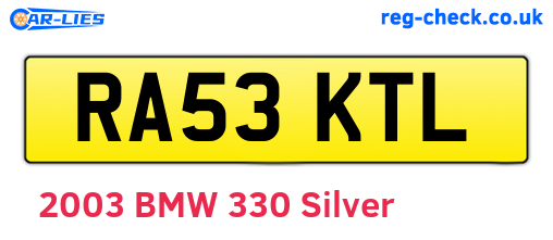 RA53KTL are the vehicle registration plates.