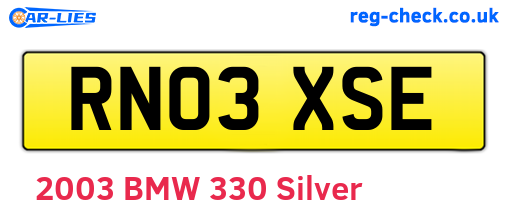 RN03XSE are the vehicle registration plates.