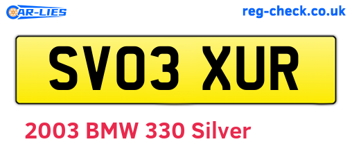SV03XUR are the vehicle registration plates.