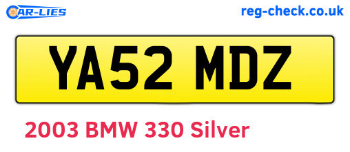 YA52MDZ are the vehicle registration plates.