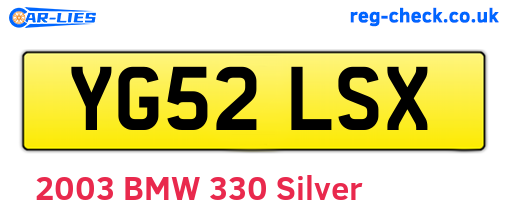 YG52LSX are the vehicle registration plates.