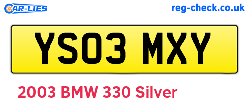 YS03MXY are the vehicle registration plates.