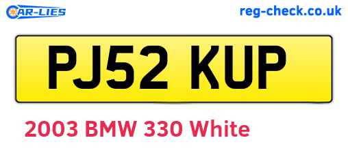 PJ52KUP are the vehicle registration plates.