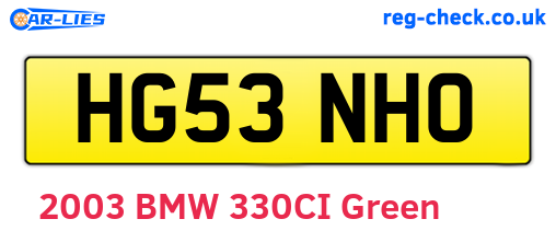 HG53NHO are the vehicle registration plates.