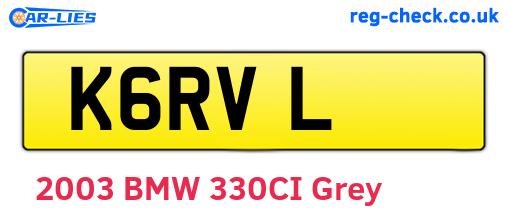 K6RVL are the vehicle registration plates.