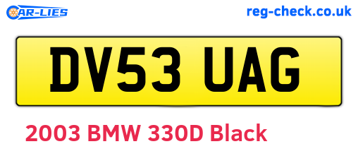 DV53UAG are the vehicle registration plates.