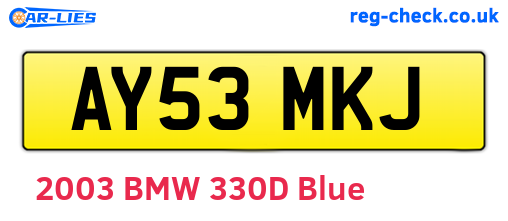AY53MKJ are the vehicle registration plates.