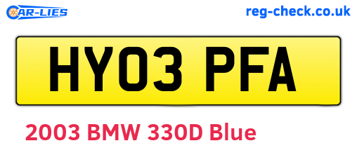 HY03PFA are the vehicle registration plates.