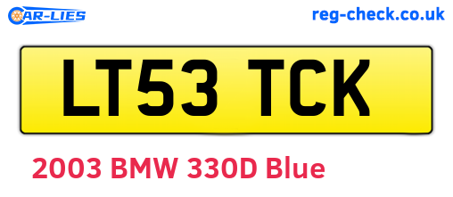 LT53TCK are the vehicle registration plates.