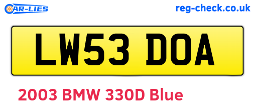 LW53DOA are the vehicle registration plates.