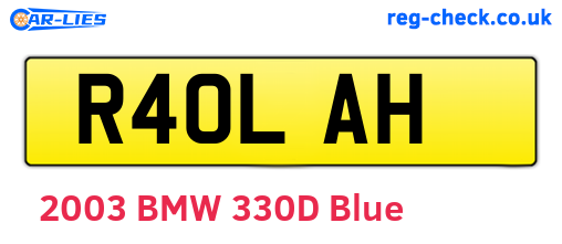 R40LAH are the vehicle registration plates.