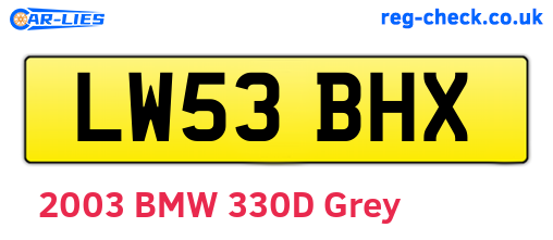LW53BHX are the vehicle registration plates.