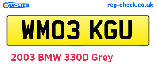 WM03KGU are the vehicle registration plates.