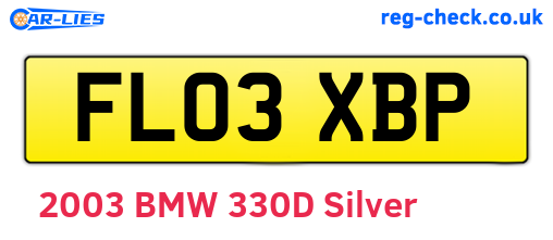 FL03XBP are the vehicle registration plates.