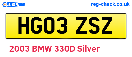 HG03ZSZ are the vehicle registration plates.