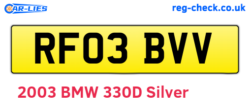 RF03BVV are the vehicle registration plates.