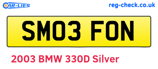 SM03FON are the vehicle registration plates.