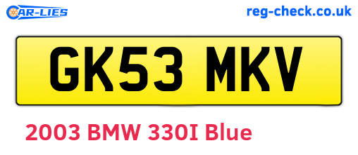 GK53MKV are the vehicle registration plates.