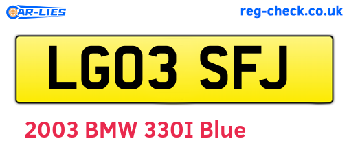 LG03SFJ are the vehicle registration plates.