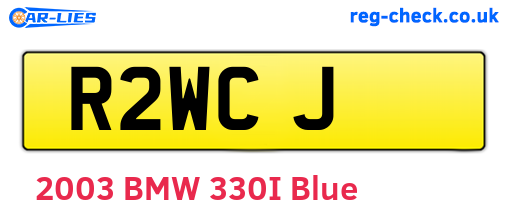 R2WCJ are the vehicle registration plates.