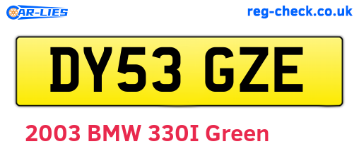 DY53GZE are the vehicle registration plates.