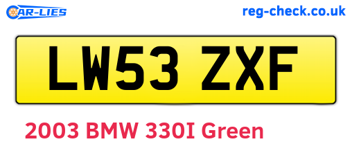 LW53ZXF are the vehicle registration plates.