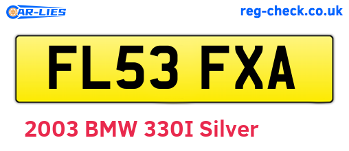 FL53FXA are the vehicle registration plates.