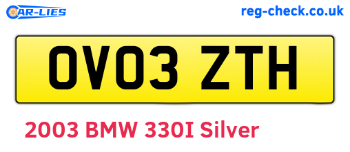 OV03ZTH are the vehicle registration plates.