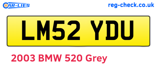 LM52YDU are the vehicle registration plates.