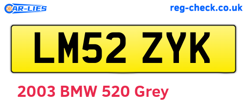 LM52ZYK are the vehicle registration plates.