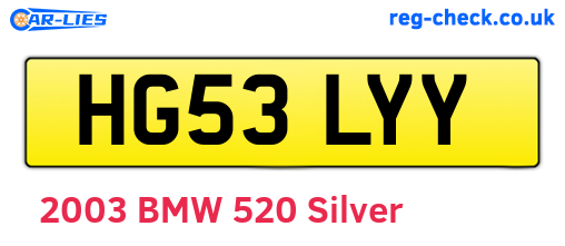 HG53LYY are the vehicle registration plates.