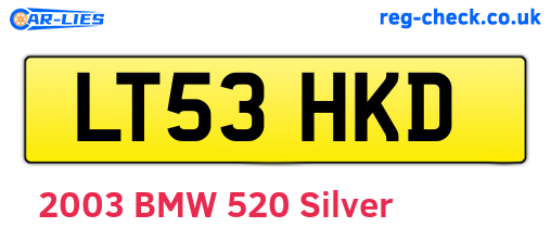 LT53HKD are the vehicle registration plates.