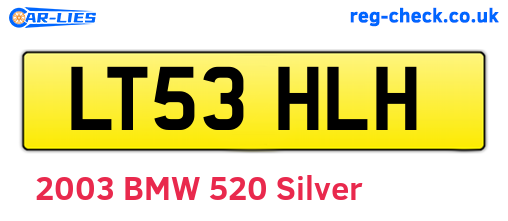 LT53HLH are the vehicle registration plates.