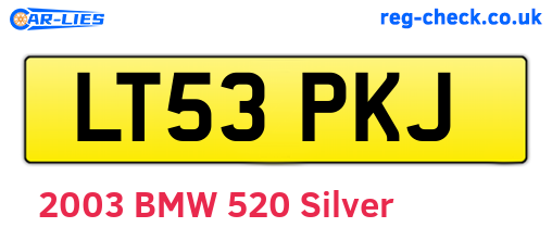 LT53PKJ are the vehicle registration plates.