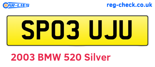 SP03UJU are the vehicle registration plates.