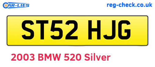 ST52HJG are the vehicle registration plates.