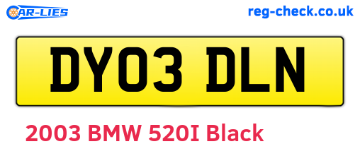 DY03DLN are the vehicle registration plates.