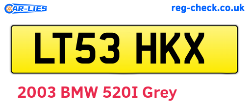 LT53HKX are the vehicle registration plates.