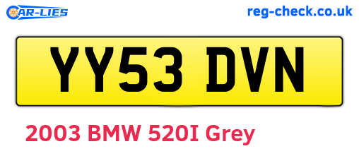 YY53DVN are the vehicle registration plates.