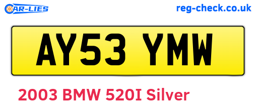 AY53YMW are the vehicle registration plates.