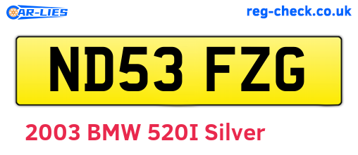 ND53FZG are the vehicle registration plates.