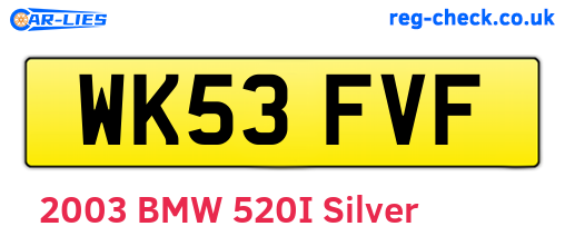 WK53FVF are the vehicle registration plates.