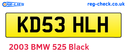 KD53HLH are the vehicle registration plates.