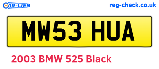 MW53HUA are the vehicle registration plates.