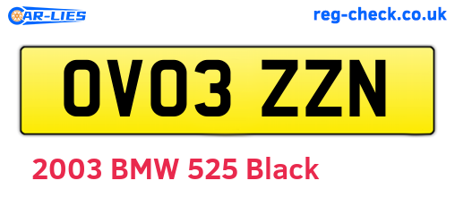 OV03ZZN are the vehicle registration plates.