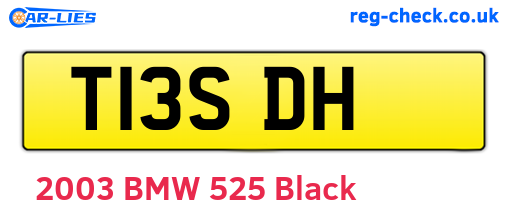 T13SDH are the vehicle registration plates.
