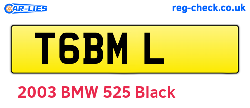 T6BML are the vehicle registration plates.