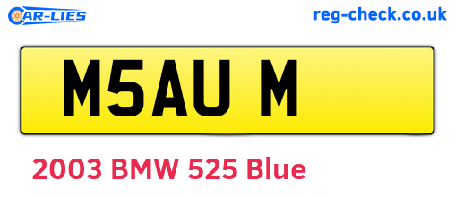 M5AUM are the vehicle registration plates.